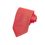 CAJA DE SEDA SET CORBATA CON PAÑUELO DE SEDA CON MICROPATTERN ROMBOS EN COLOR ROJO