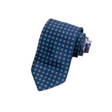 CORBATA DOBLE VISTA CON CUADROS EN COLOR AZUL Y BORDEAUX