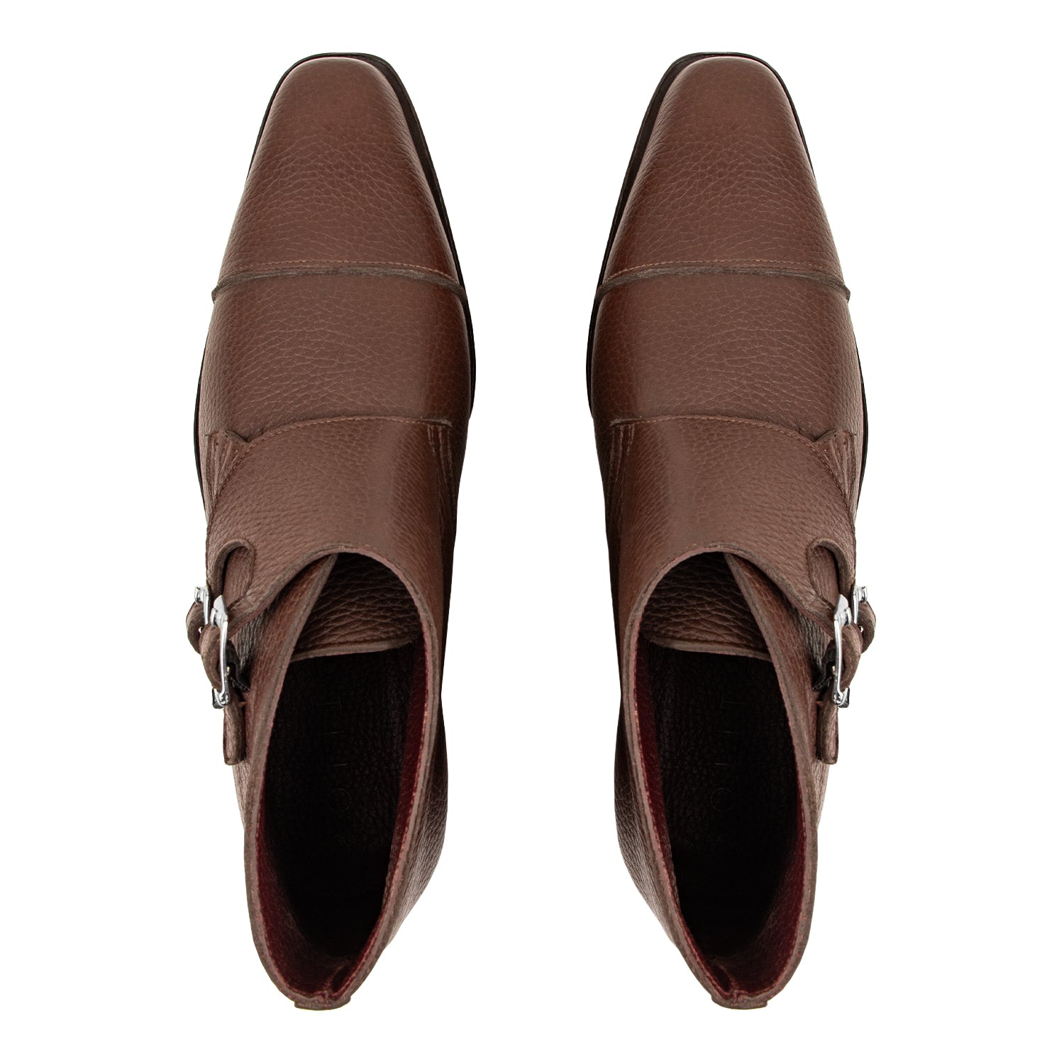 BOTIN EN PIEL DE VENADO TIPO OXFORD COLOR CAFÉ DOBLE STRAP (SOBRE PEDI ...