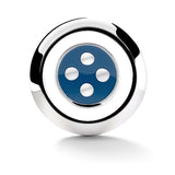 MANCUERNILLAS CON BOTÓN AZUL Y ESMALTE BLANCO