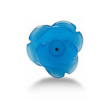 MANCUERNILLAS CON FLOR DE ROSA EN ÁGATA EN COLOR AZUL