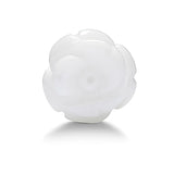 MANCUERNILLAS CON FLOR DE ROSA EN ÁGATA EN COLOR BLANCO